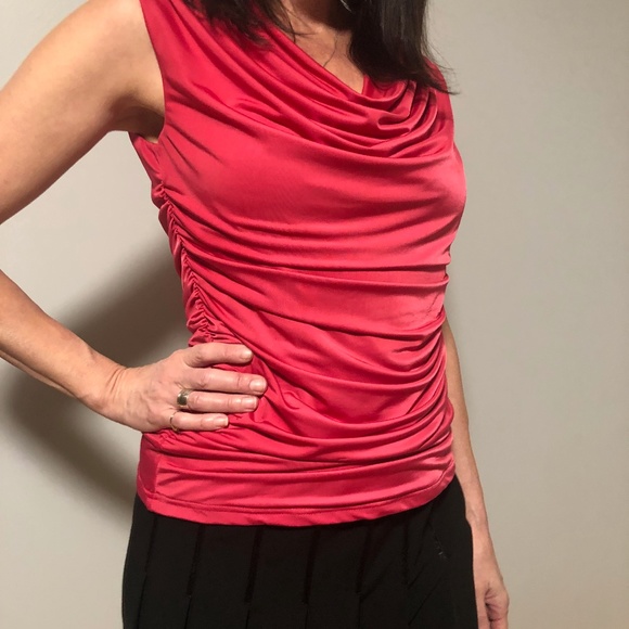 Linea Domani Fuchsia Ruched Shirt - Picture 1 of 7